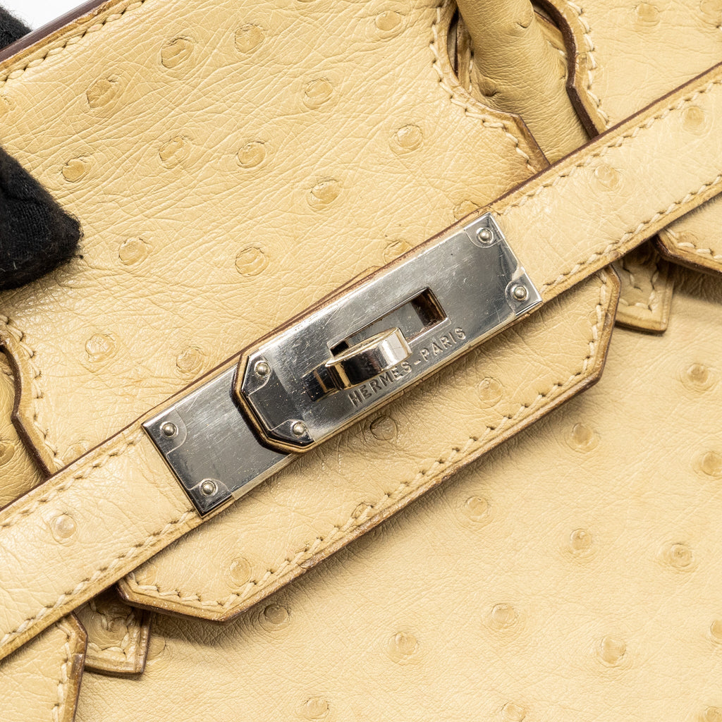 HERMES BIRKIN 30 OSTRICH 3C PARCHEMIN SHW