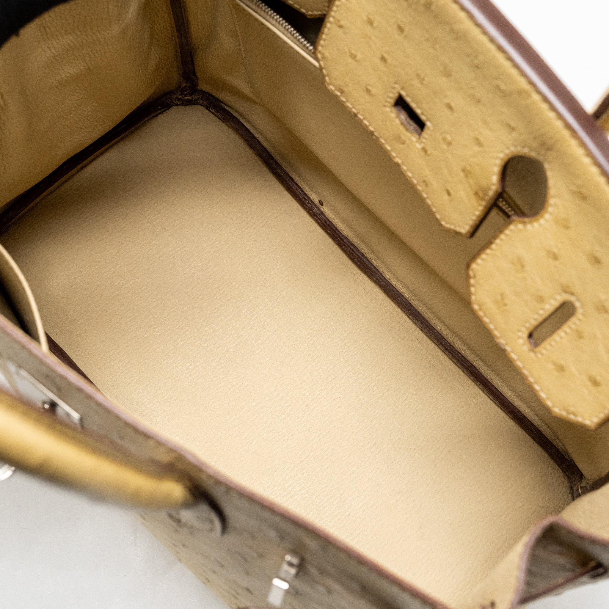 HERMES BIRKIN 30 OSTRICH 3C PARCHEMIN SHW