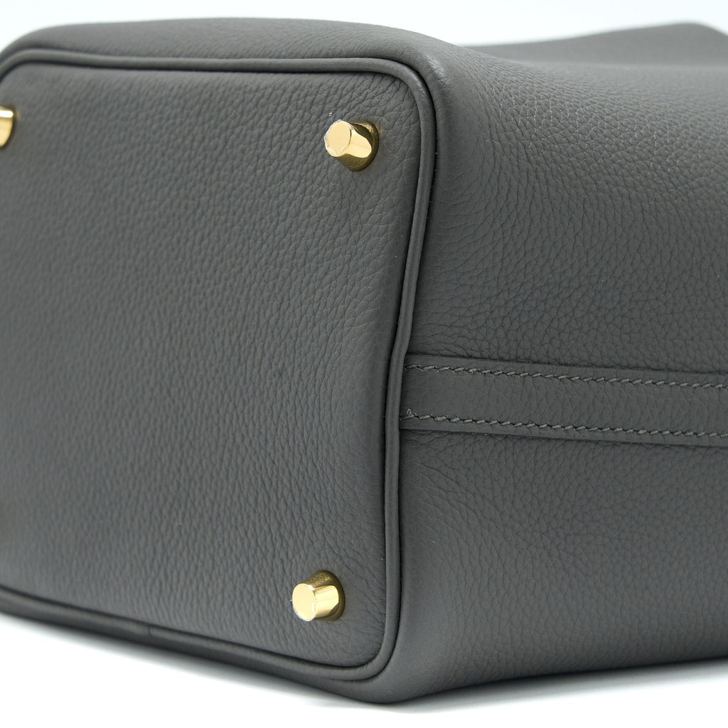 HERMES PICOTIN 18 LOCK BAG CLEMENCE GRAPHITE GHW