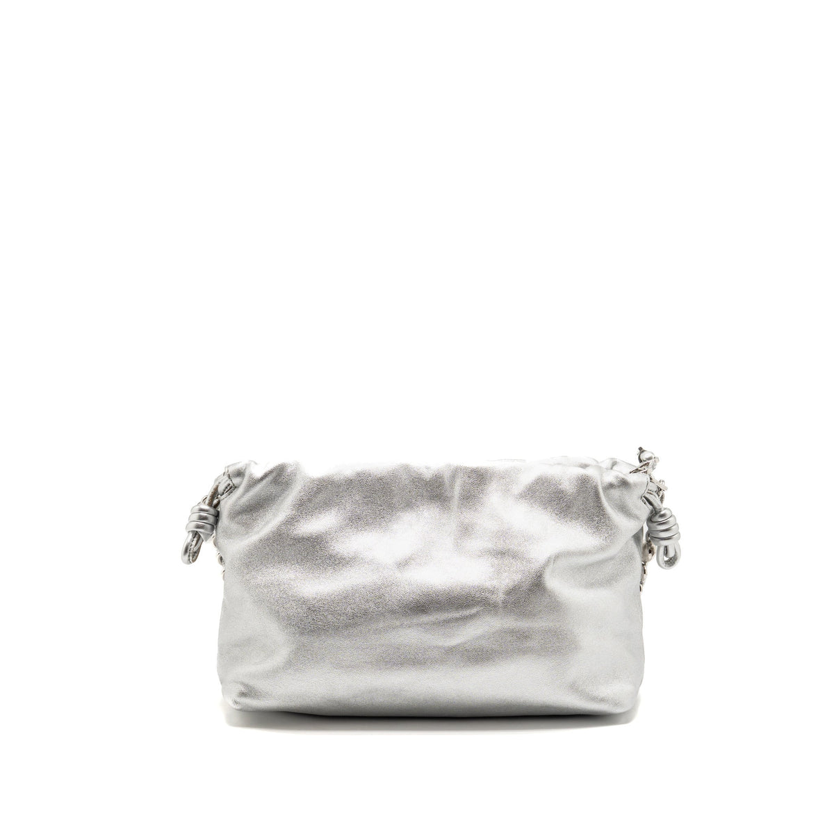 Loewe Medium Flamenco Purse Laminated Lambskin Silver SHW