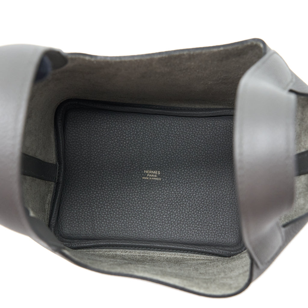 HERMES PICOTIN 18 LOCK BAG CLEMENCE GRAPHITE GHW