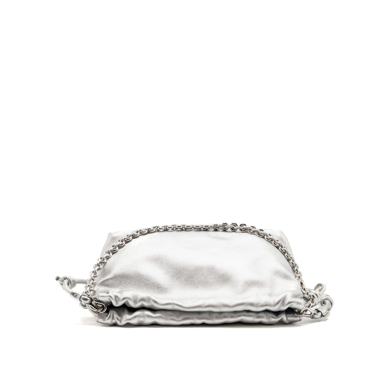 Loewe Medium Flamenco Purse Laminated Lambskin Silver SHW