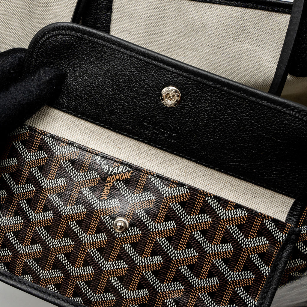GOYARD SAINT LOUIS PM TOTE BAG GOYARDINE CANVAS BLACK/MULTICOLOUR
