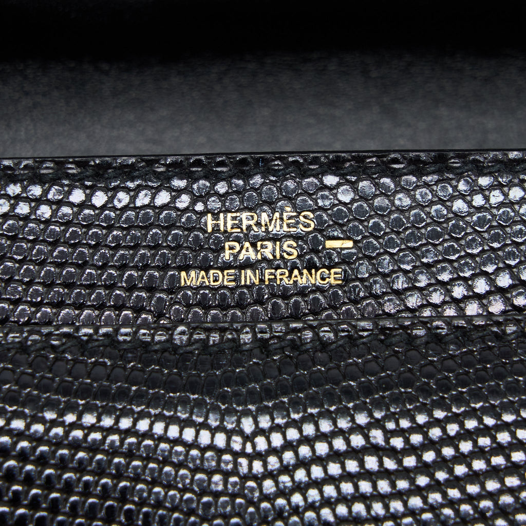 Hermes Mini Verrou Lizard Black GHW