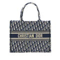 DIOR MEDIUM BOOK TOTE BLUE OBLIQUE EMBROIDERY