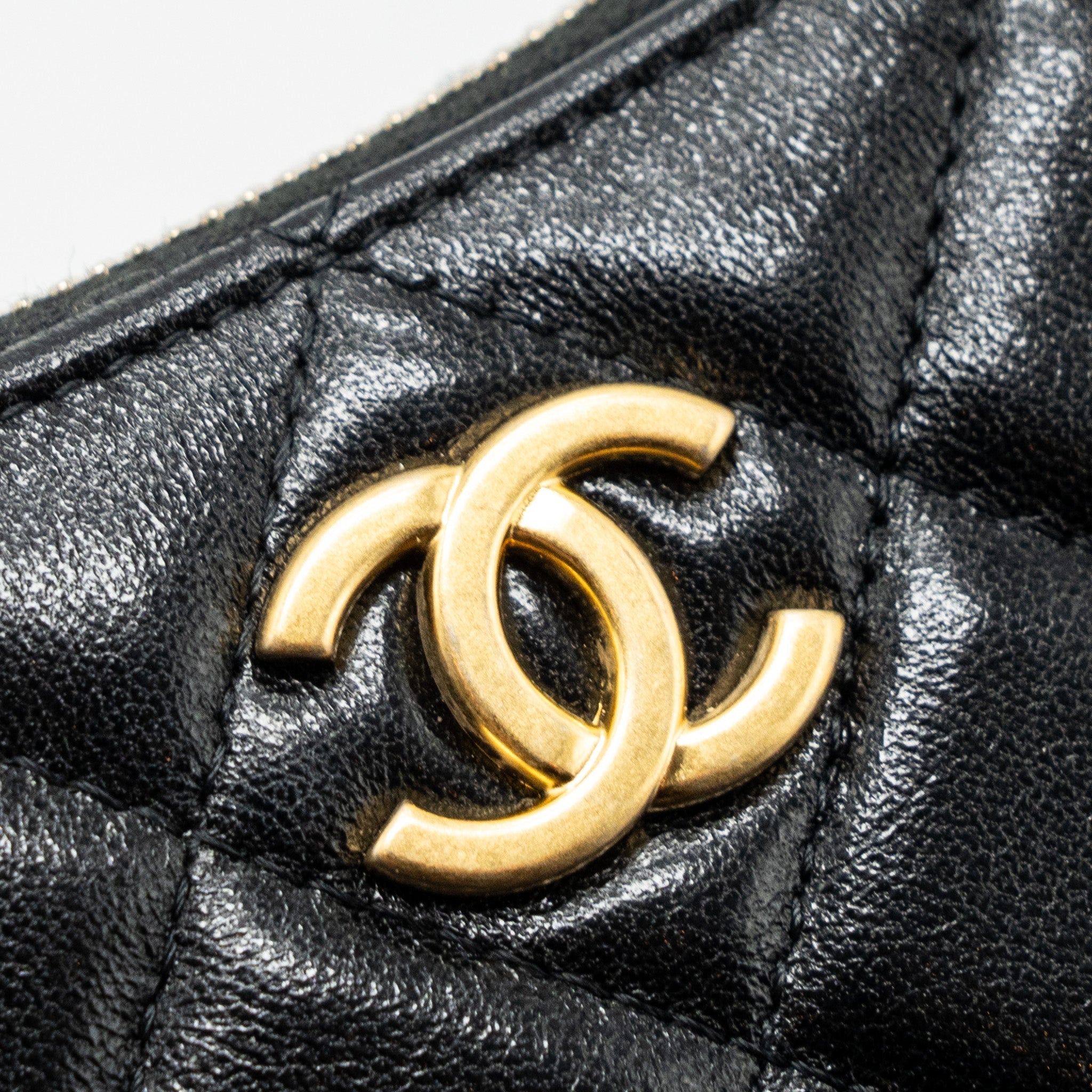 CHANEL 23B HOBO SHOULDER BAG LAMBSKIN BLACK BRUSHED GHW(MICROCHIP)