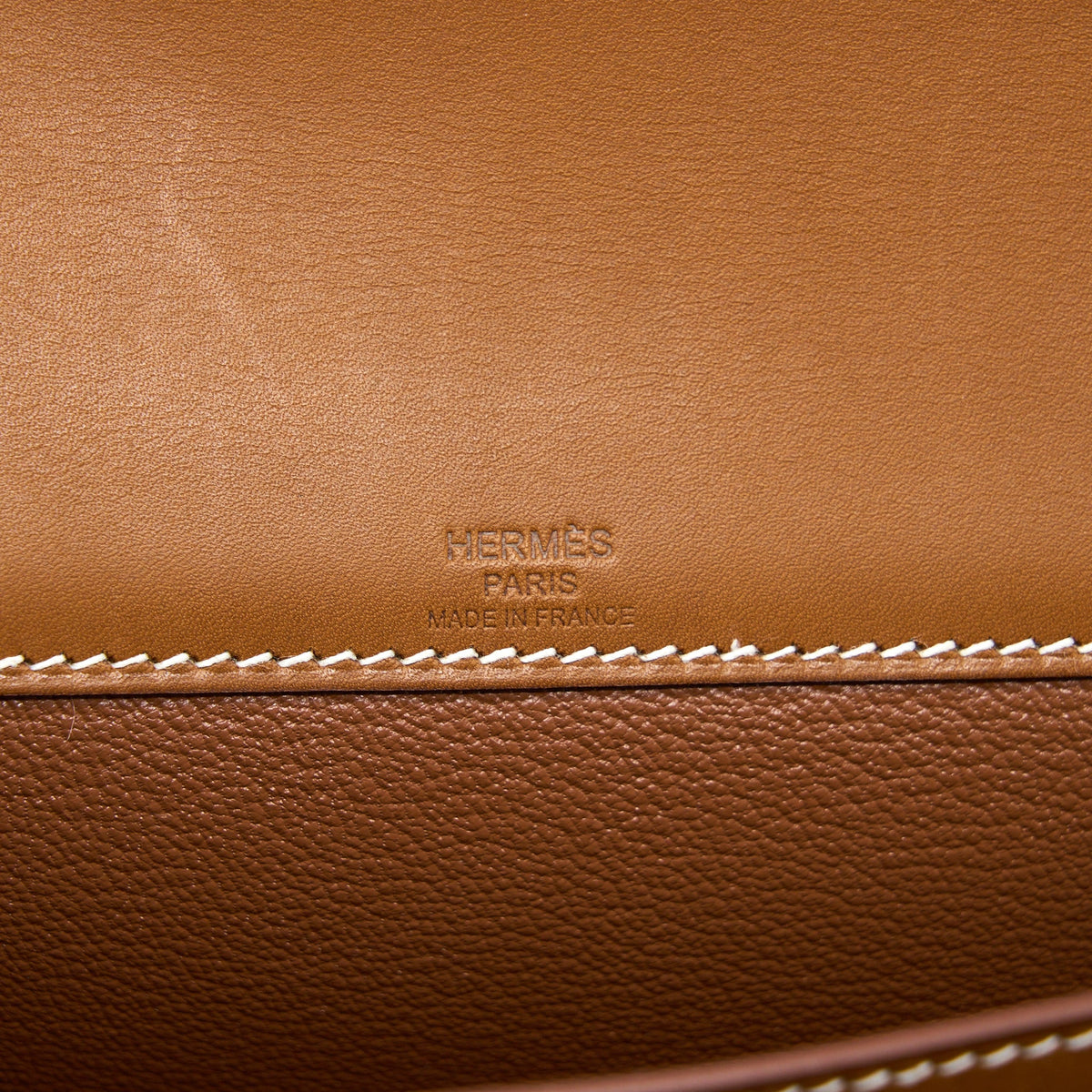 Hermes Pochette Kelly Depeches 25 Canvas and Barenia, Ecru/ Beige / Fauve GHW
