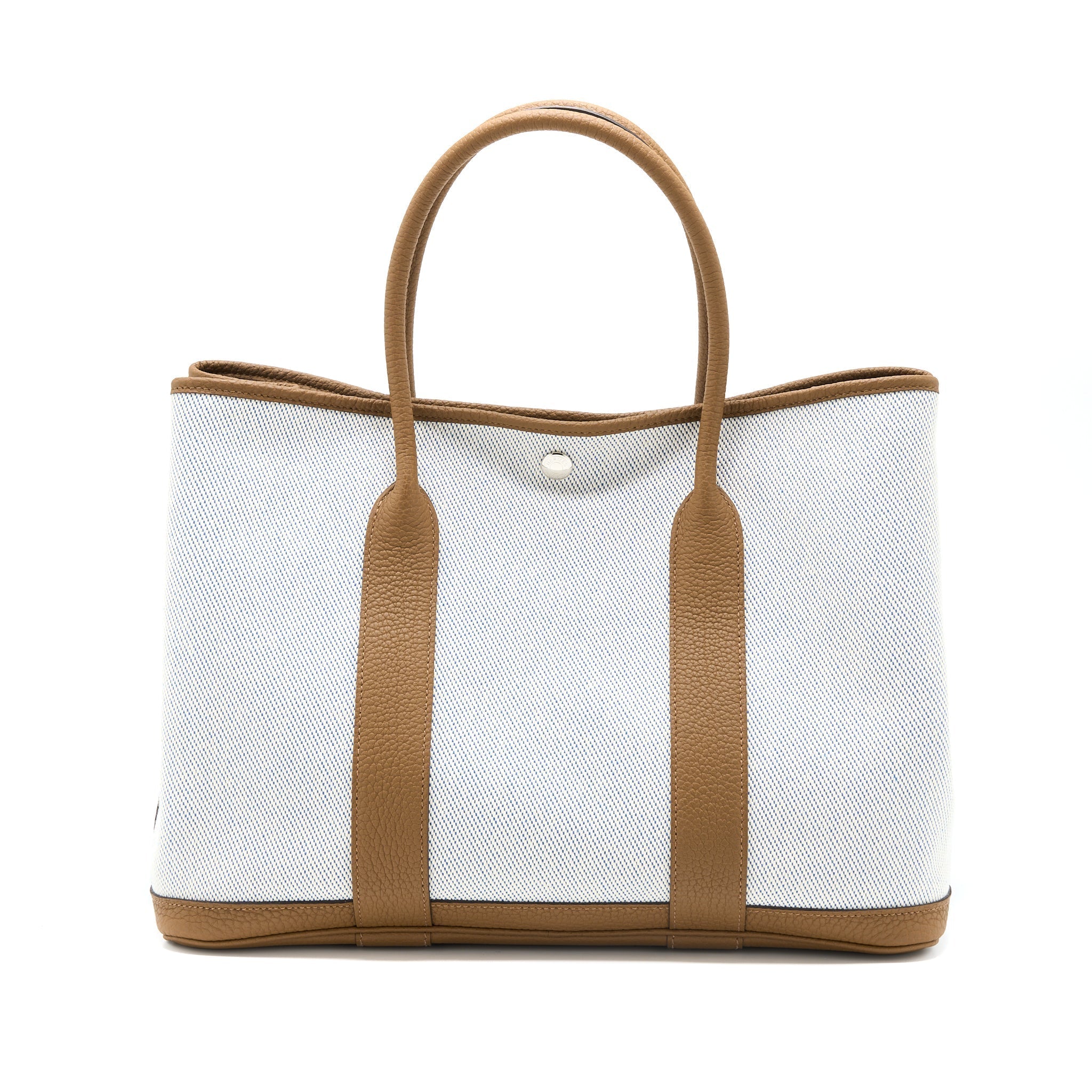 HERMES GARDEN PARTY 36 NEGONDA/CANVAS ECRU/ALEZAN/BLUE BILL SHW