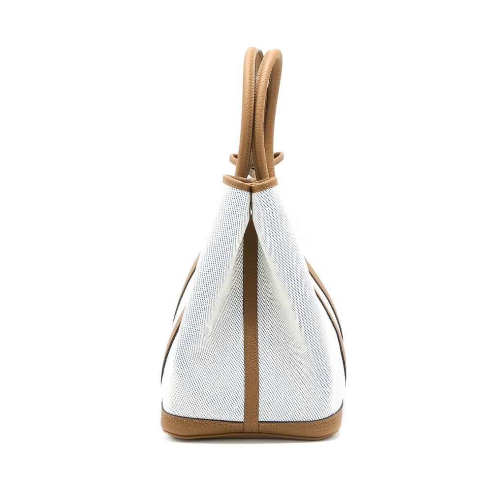 HERMES GARDEN PARTY 36 NEGONDA/CANVAS ECRU/ALEZAN/BLUE BILL SHW