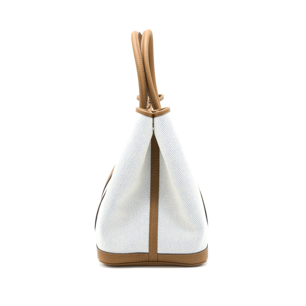 HERMES GARDEN PARTY 36 NEGONDA/CANVAS ECRU/ALEZAN/BLUE BILL SHW