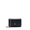 CHANEL CLASSIC WALLET ON CHAIN CAVIAR BLACK SHW (MICROCHIP)