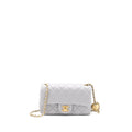 CHANEL PEARL CRUSH MINI RECTANGULAR FLAP BAG LAMBSKIN LIGHT GREY GHW (MICROCHIP)
