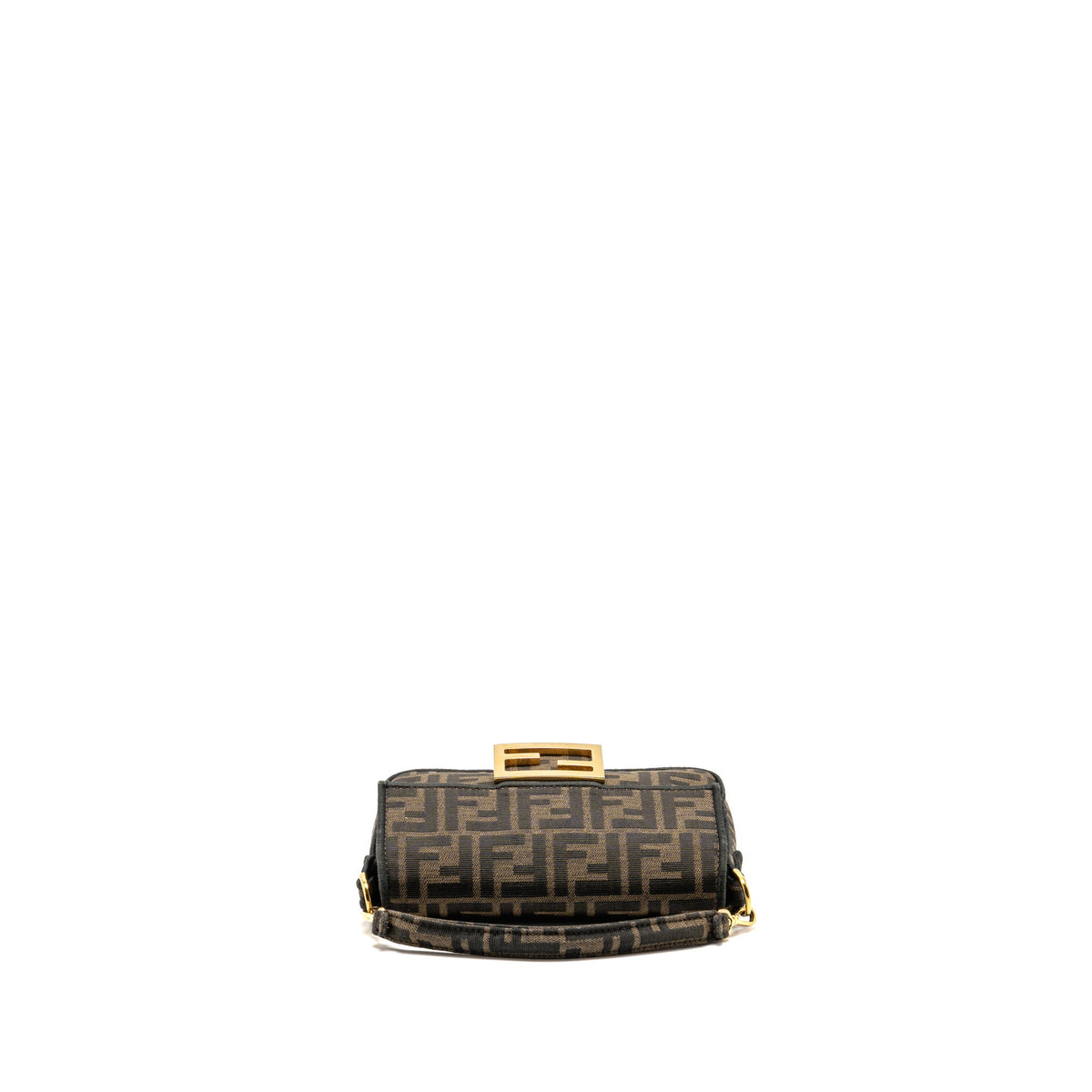 Fendi Mini Baguette Jacquard Fabric with FF Motif Brown GHW