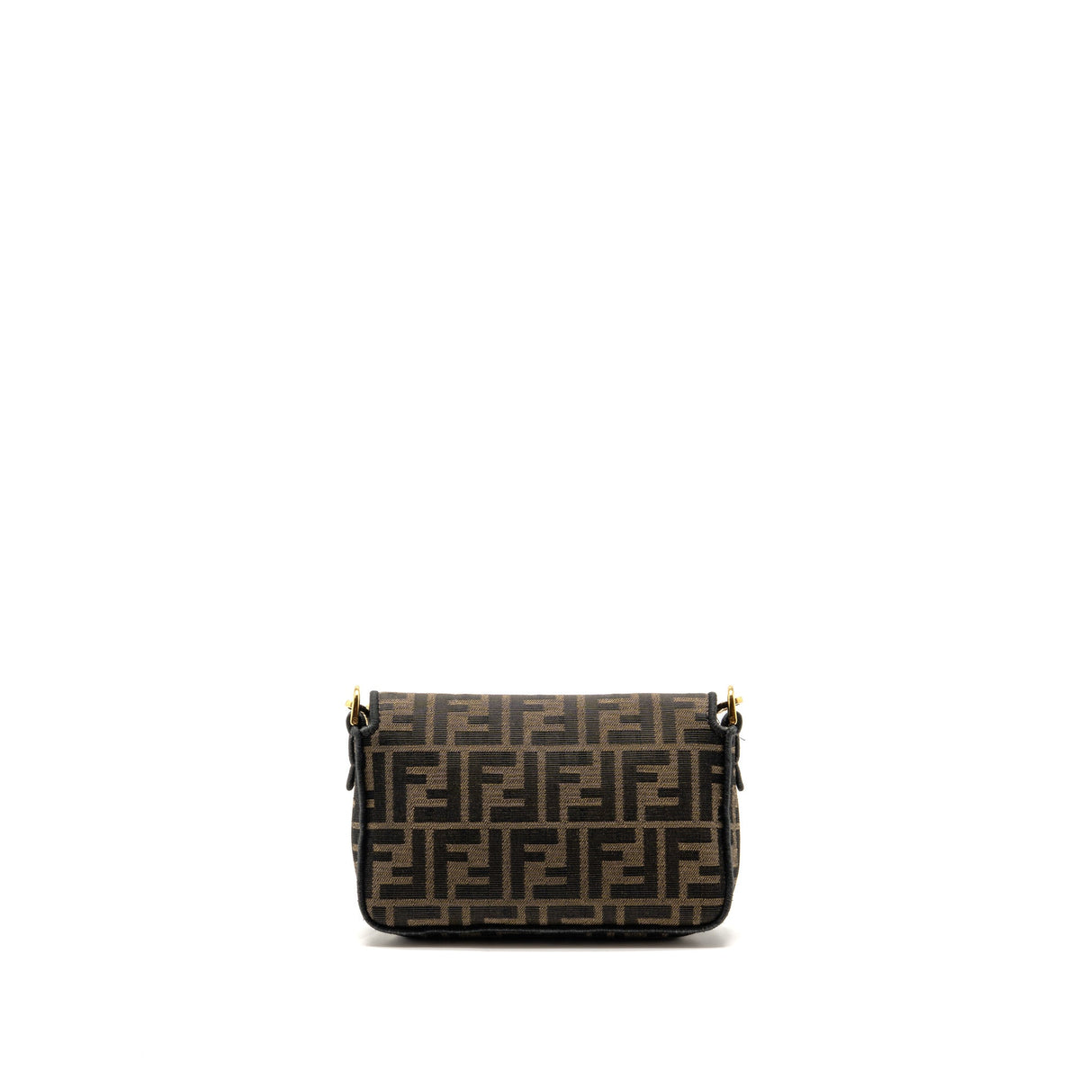 Fendi Mini Baguette Jacquard Fabric with FF Motif Brown GHW