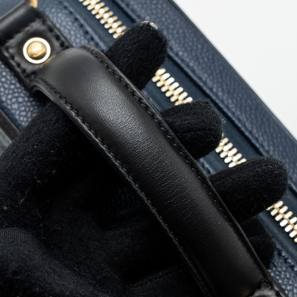 CHANEL FILIGREE CAMERA BAG CAVIAR DARK BLUE/ BLACK GHW