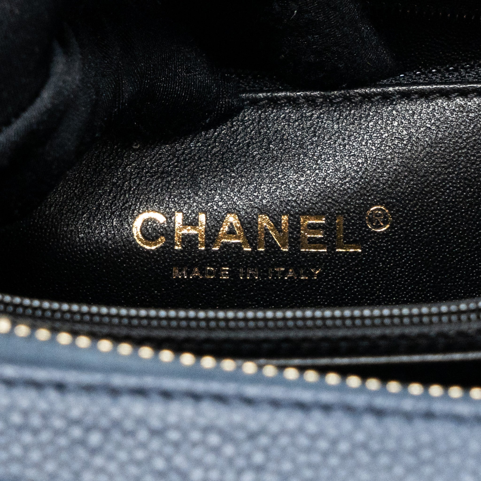 CHANEL FILIGREE CAMERA BAG CAVIAR DARK BLUE/ BLACK GHW