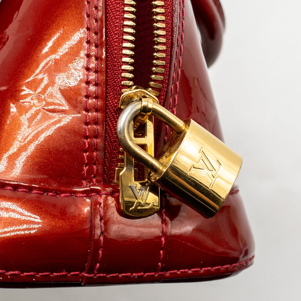 LOUIS VUITTON ALMA BB PATENT LEATHER RED GHW