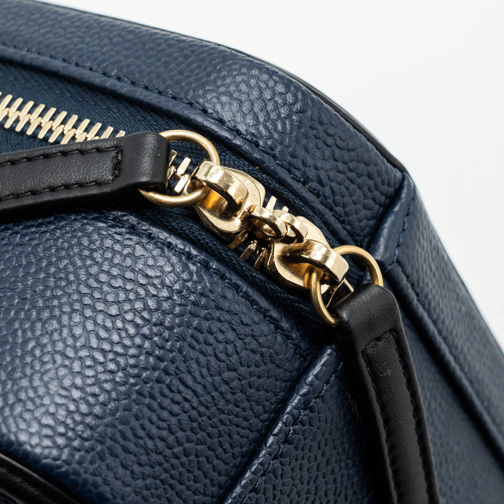 CHANEL FILIGREE CAMERA BAG CAVIAR DARK BLUE/ BLACK GHW