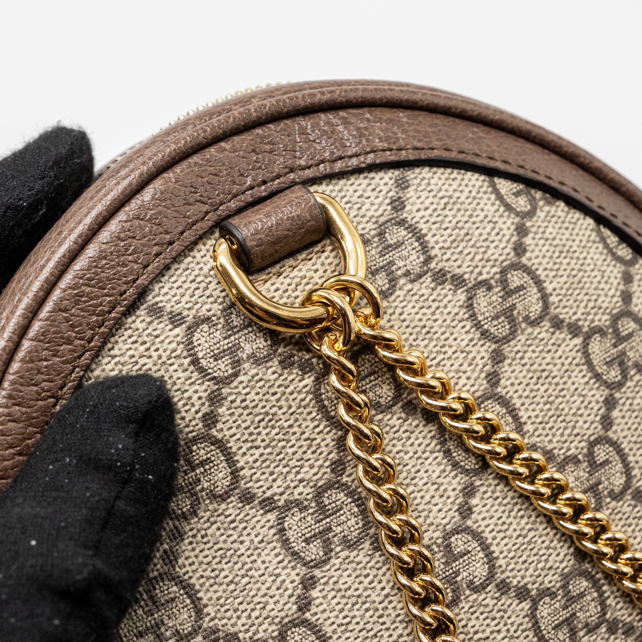 GUCCI ROUND OPHIDIA BACKPACK GG SUPREME CANVAS GHW