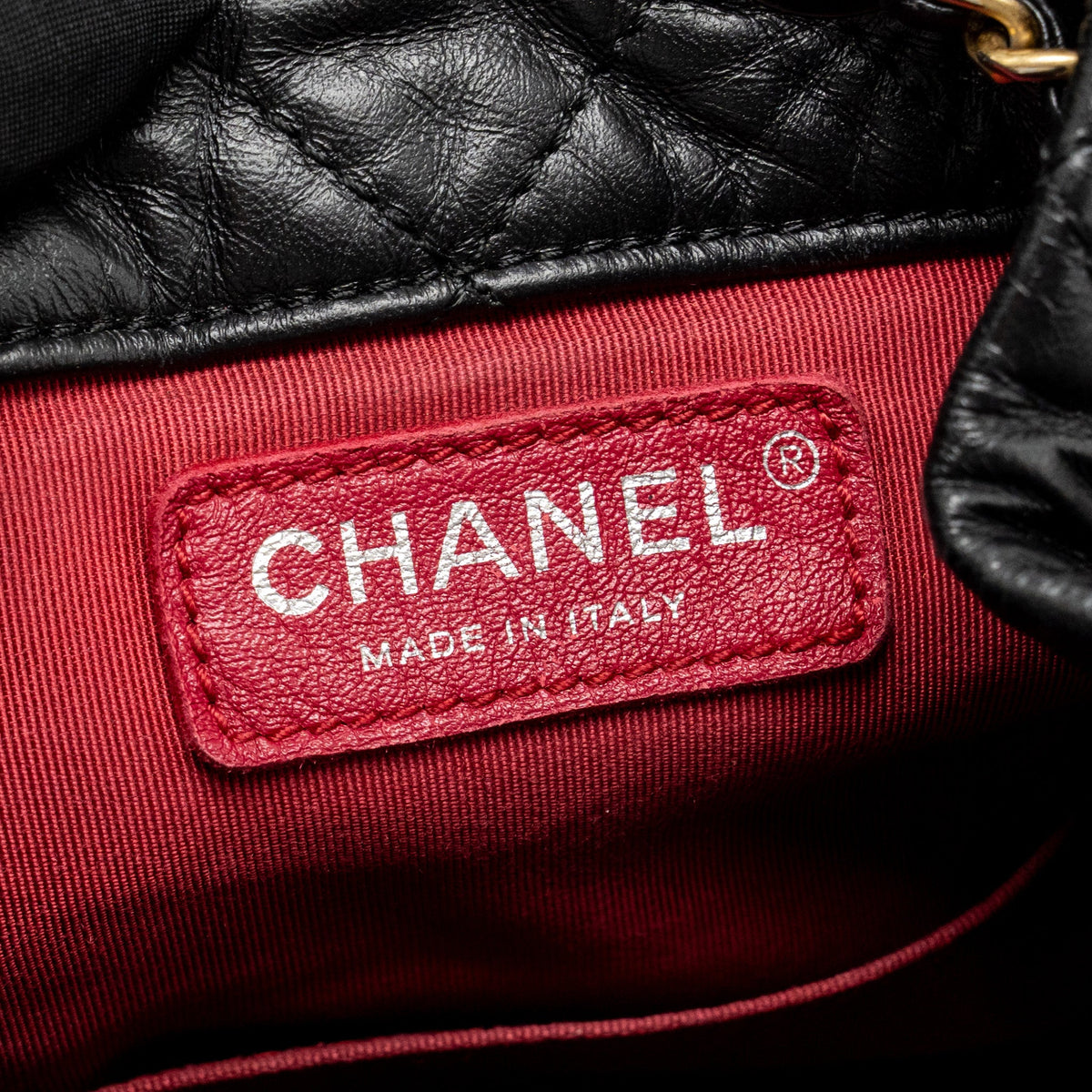 Chanel Gabrielle Backpack Aged Calfskin BLACK Multicolour Hardware
