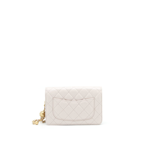 CHANEL 21B LIGHT PURPLE PEARL CRUSH WALLET ON CHAIN GHW