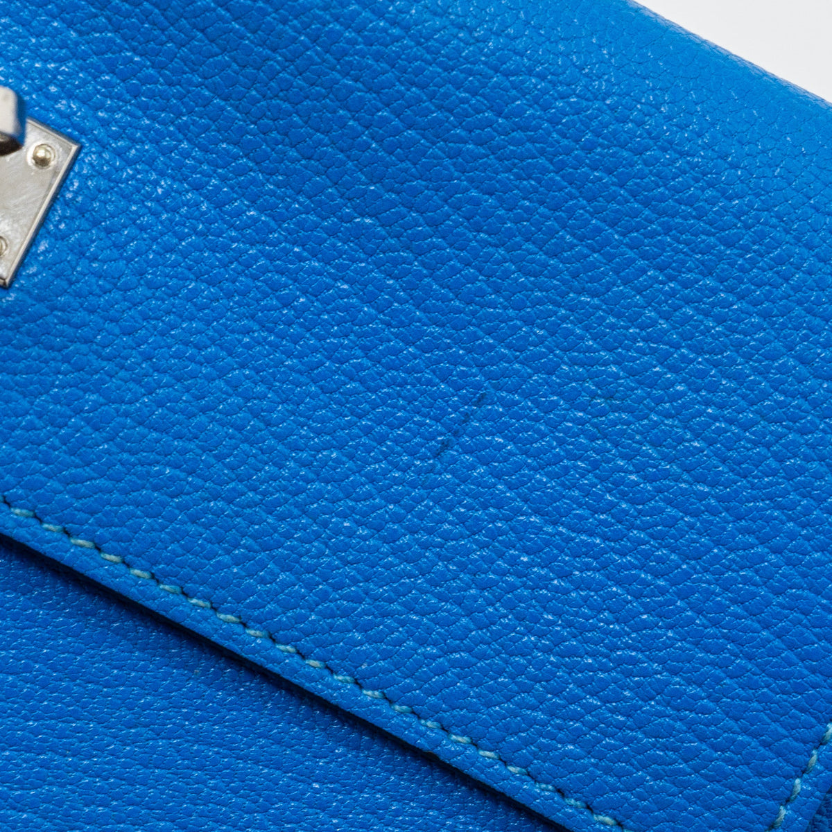 Hermes Kelly Classic Long Wallet Chèvre Mysore Blue Hydra SHW