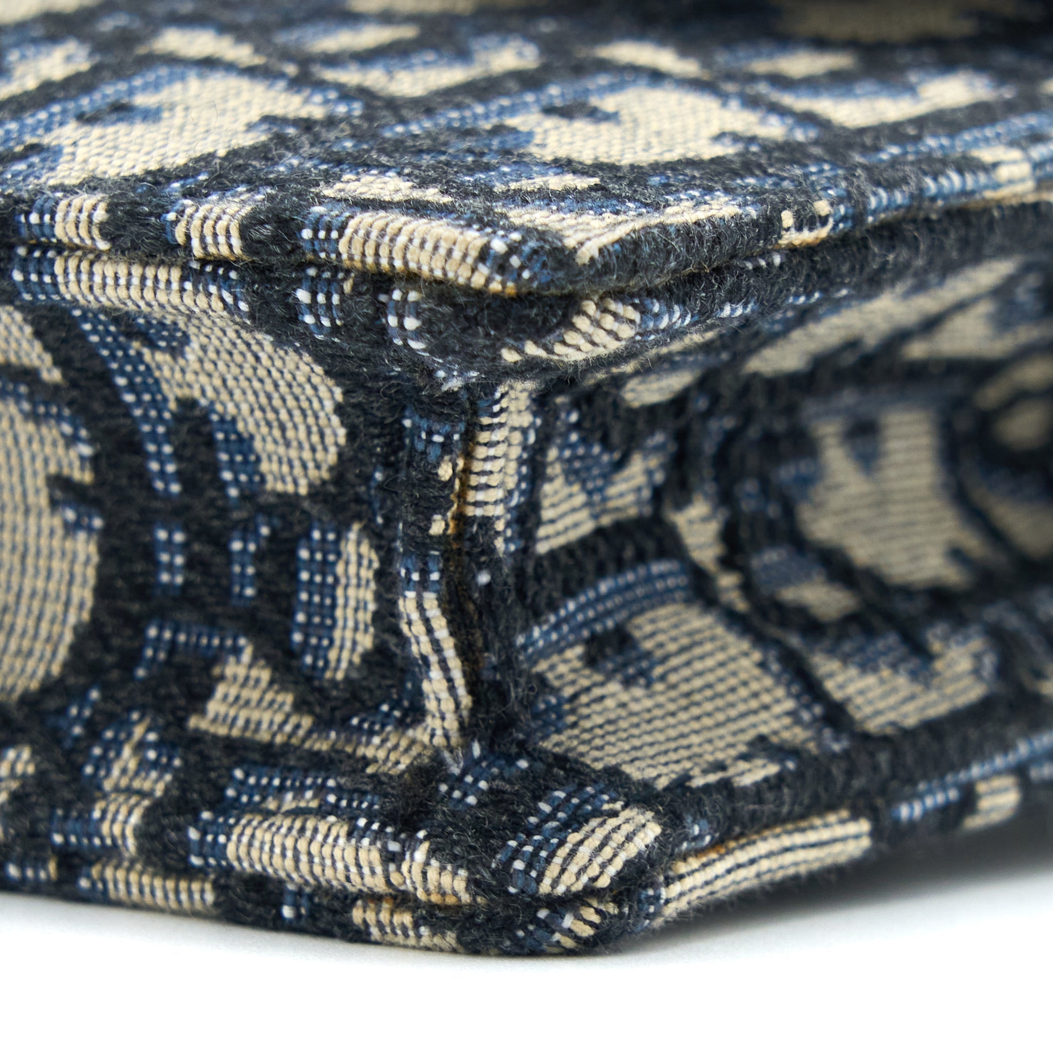 DIOR SADDLE BELT BAG BLUE OBLIQUE JACQUARD CANVAS GHW