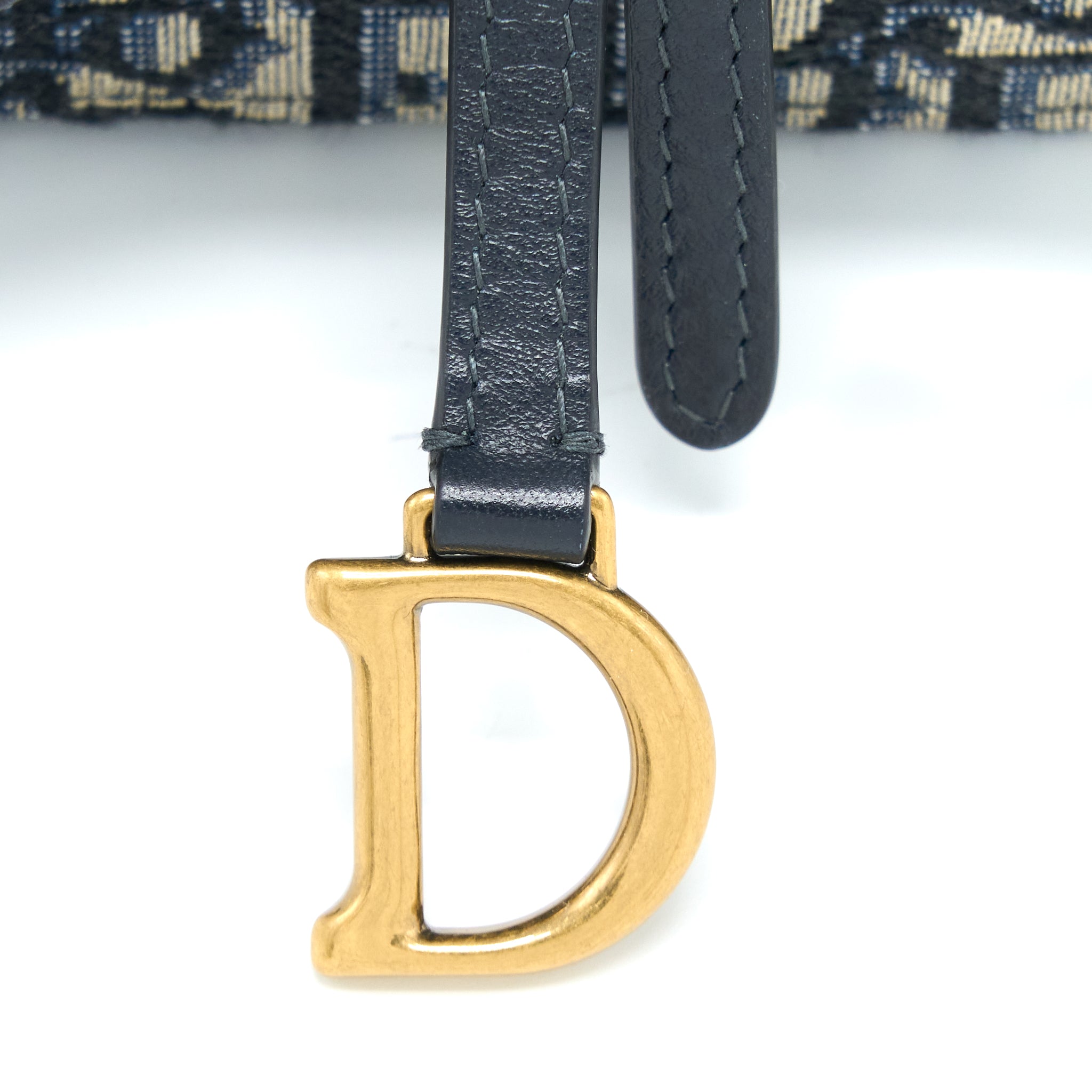 DIOR SADDLE BELT BAG BLUE OBLIQUE JACQUARD CANVAS GHW