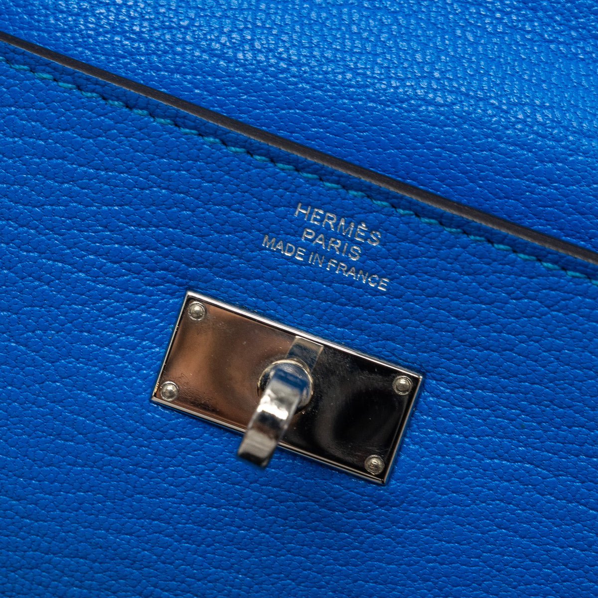 Hermes Kelly Classic Long Wallet Chèvre Mysore Blue Hydra SHW