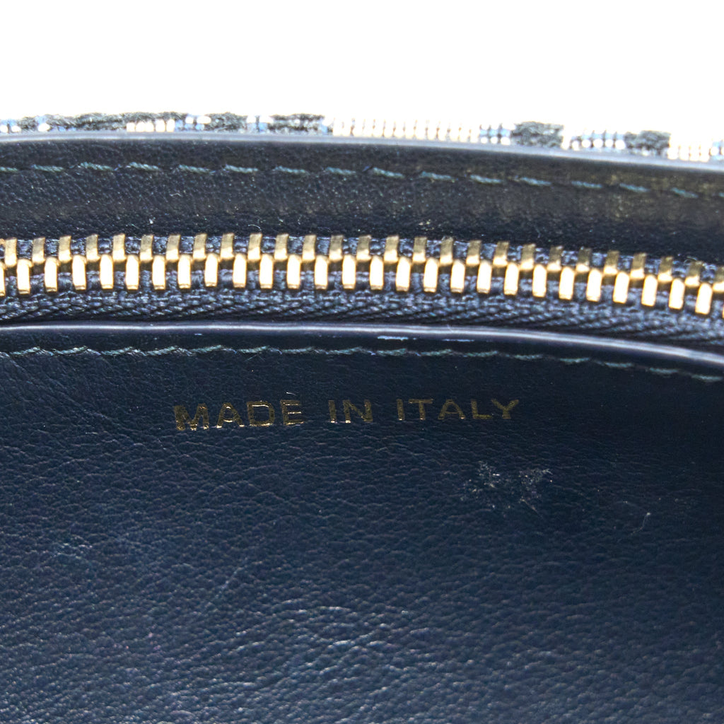 DIOR SADDLE BELT BAG BLUE OBLIQUE JACQUARD CANVAS GHW