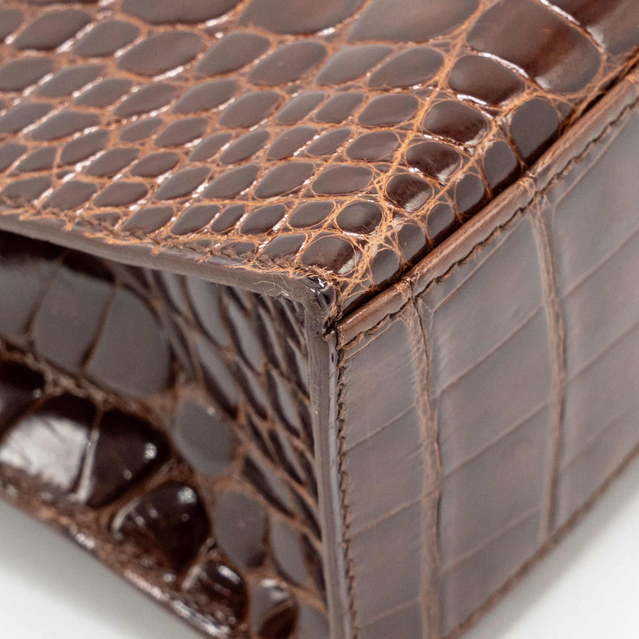 HERMES KELLY POCHETTE SHINY ALLIGATOR MISSISSIPPIENSIS 33 MIEL SHW SQUARE M