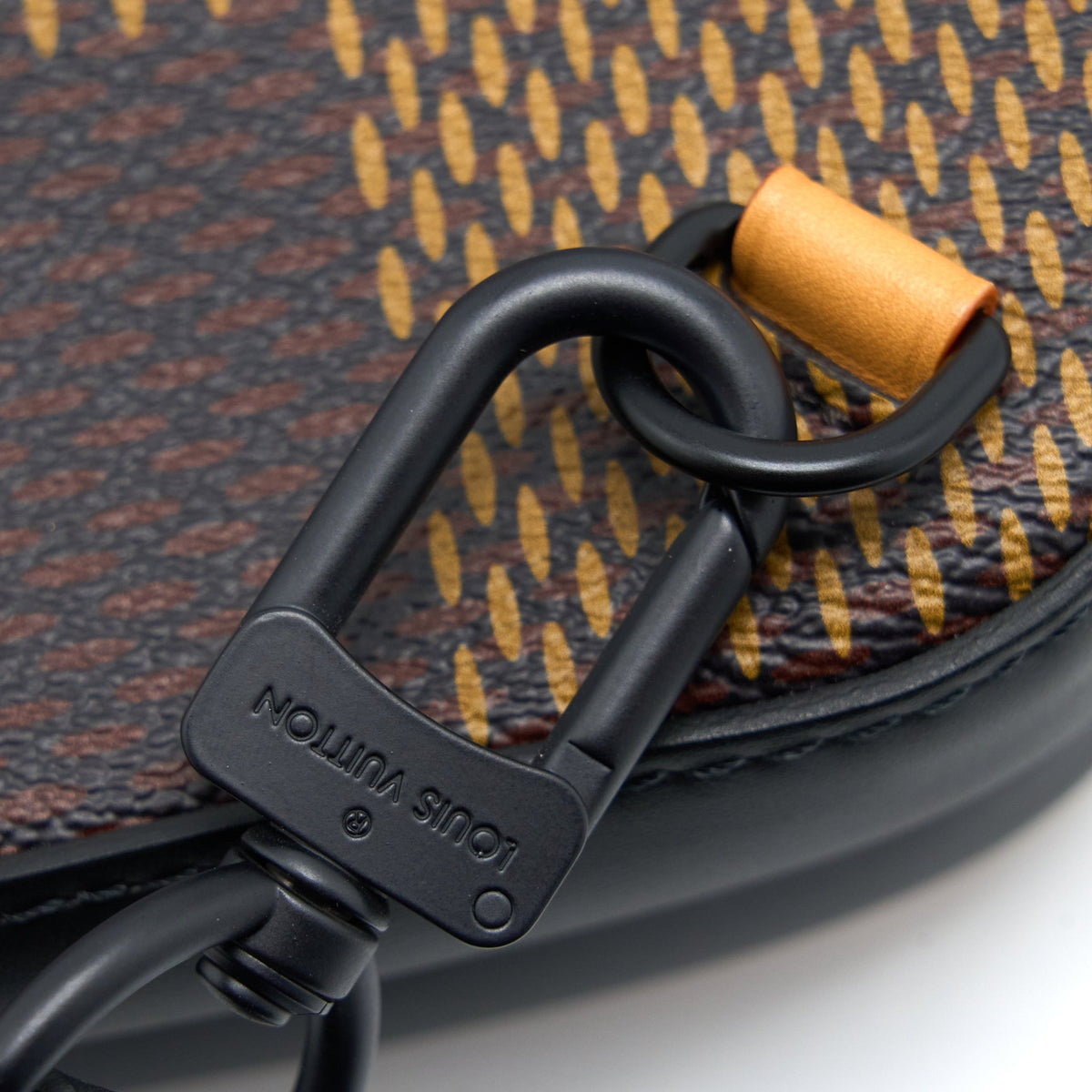 LOUIS VUITTON NIGO AMAZONE SLING BAG DAMIER EBENE CANVAS BROWN BLACK HARDWARE