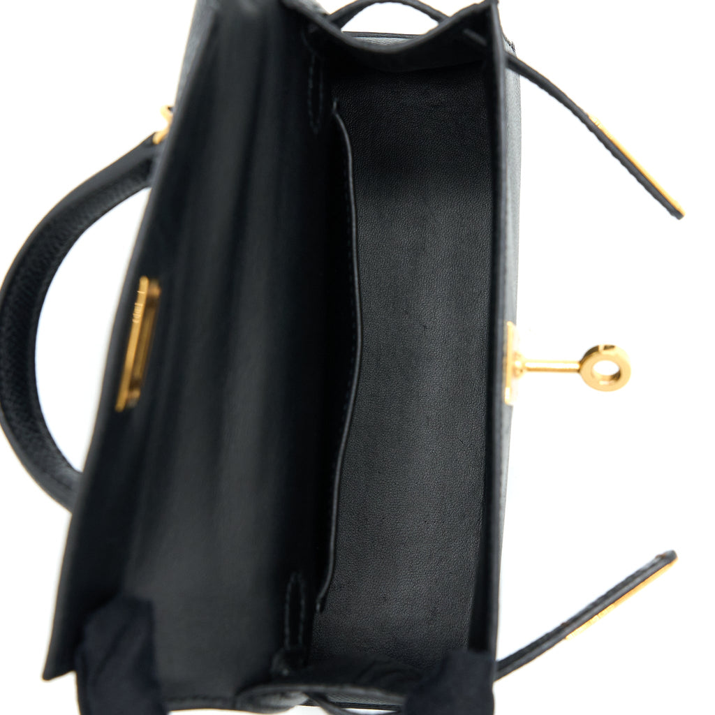 Hermes Mini Kelly II Epsom Black GHW