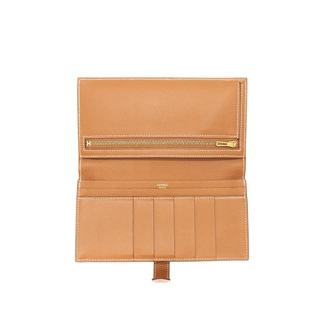 Hermes bearn Wallet Epsom Gold GHW
