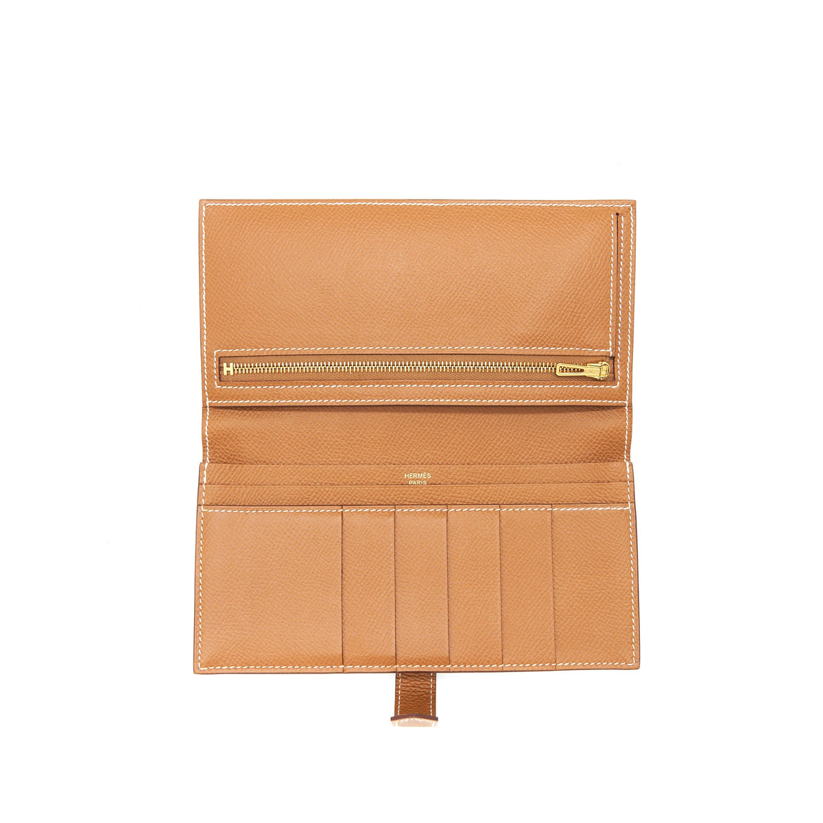 Hermes bearn Wallet Epsom Gold GHW