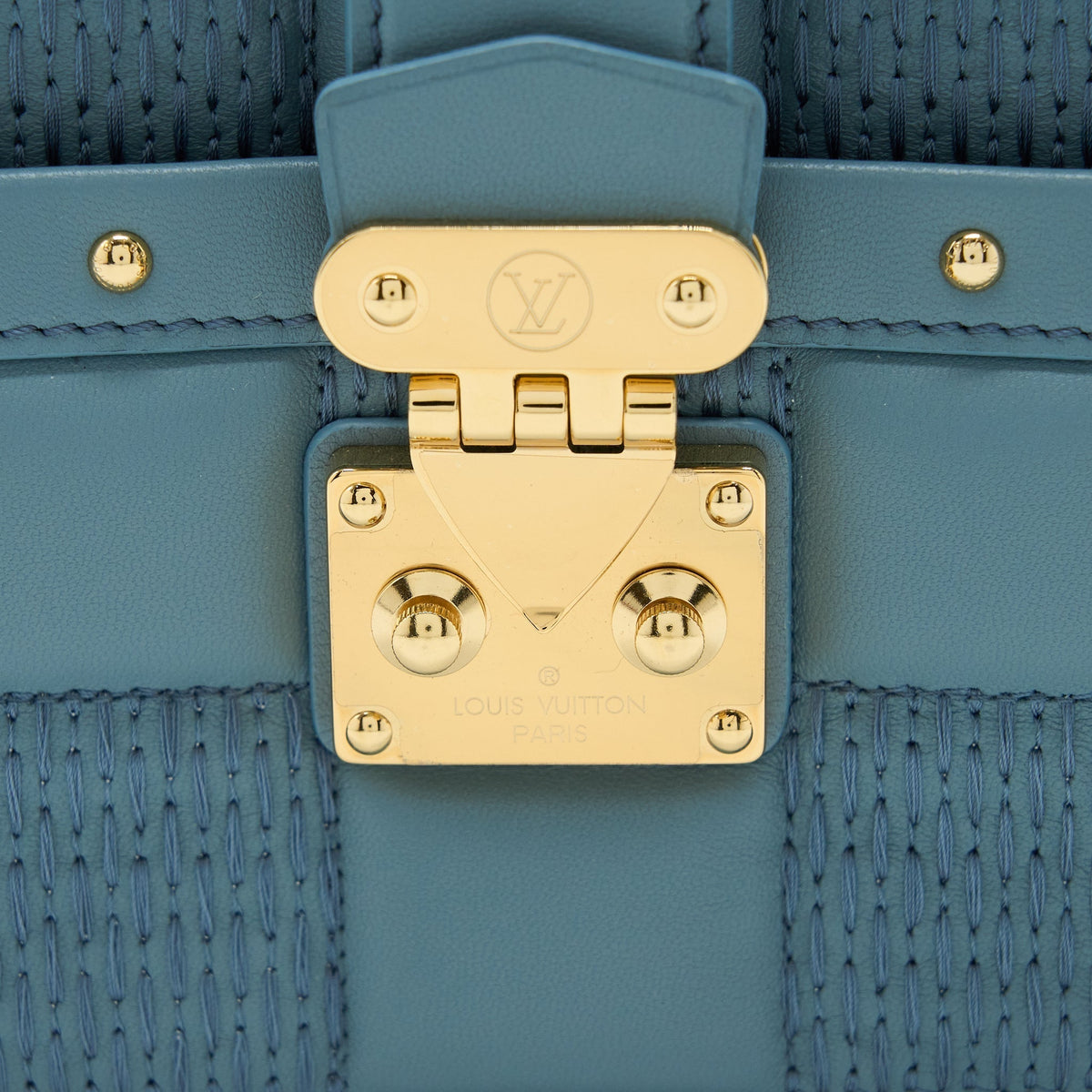 LOUIS VUITTON TROCA PM DAMIER QUILT LAMBSKIN LIGHT BLUE GHW (NEW VERSION)