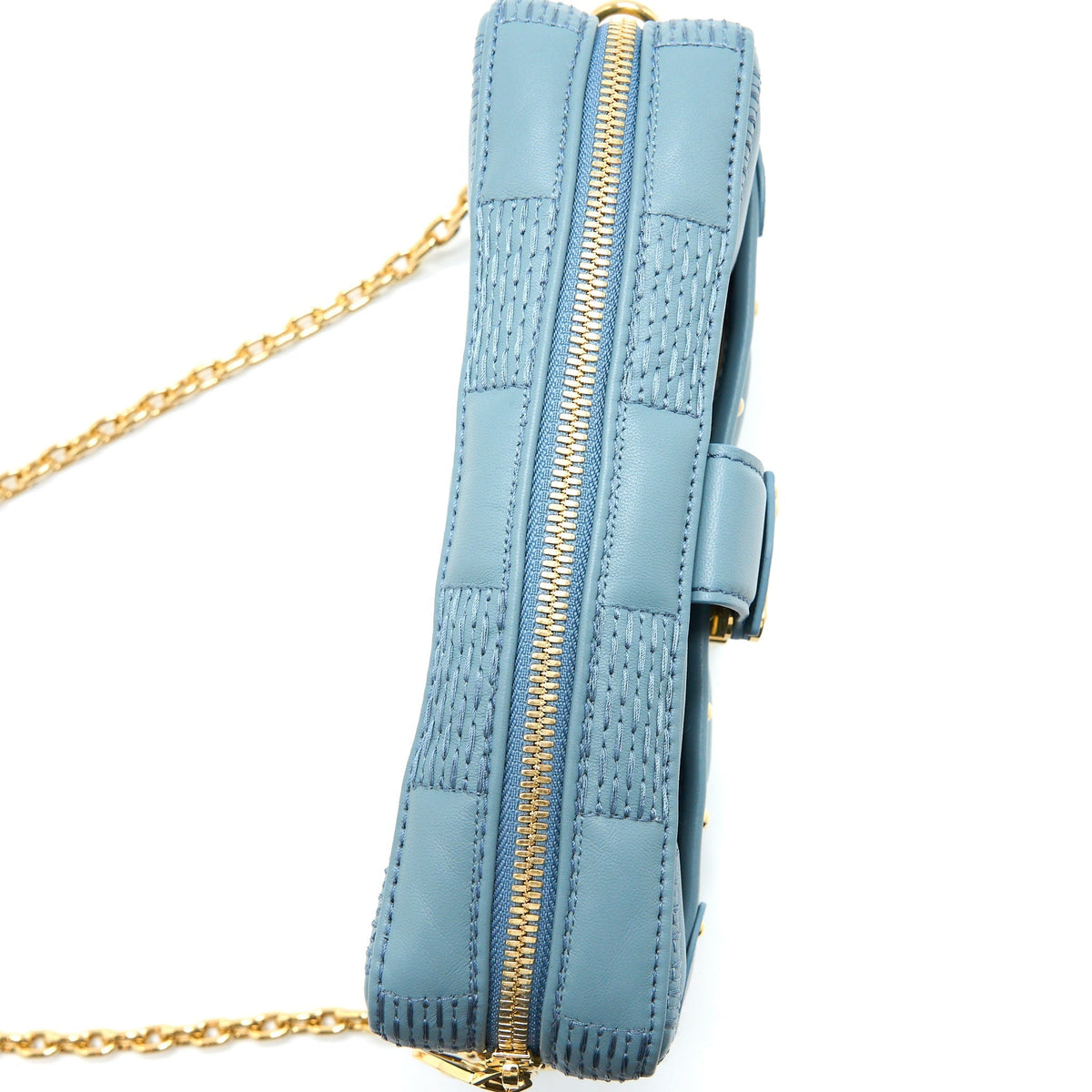 LOUIS VUITTON TROCA PM DAMIER QUILT LAMBSKIN LIGHT BLUE GHW (NEW VERSION)