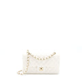CHANEL MEDIUM CLASSIC DOUBLE FLAP BAG CAVIAR WHITE LGHW