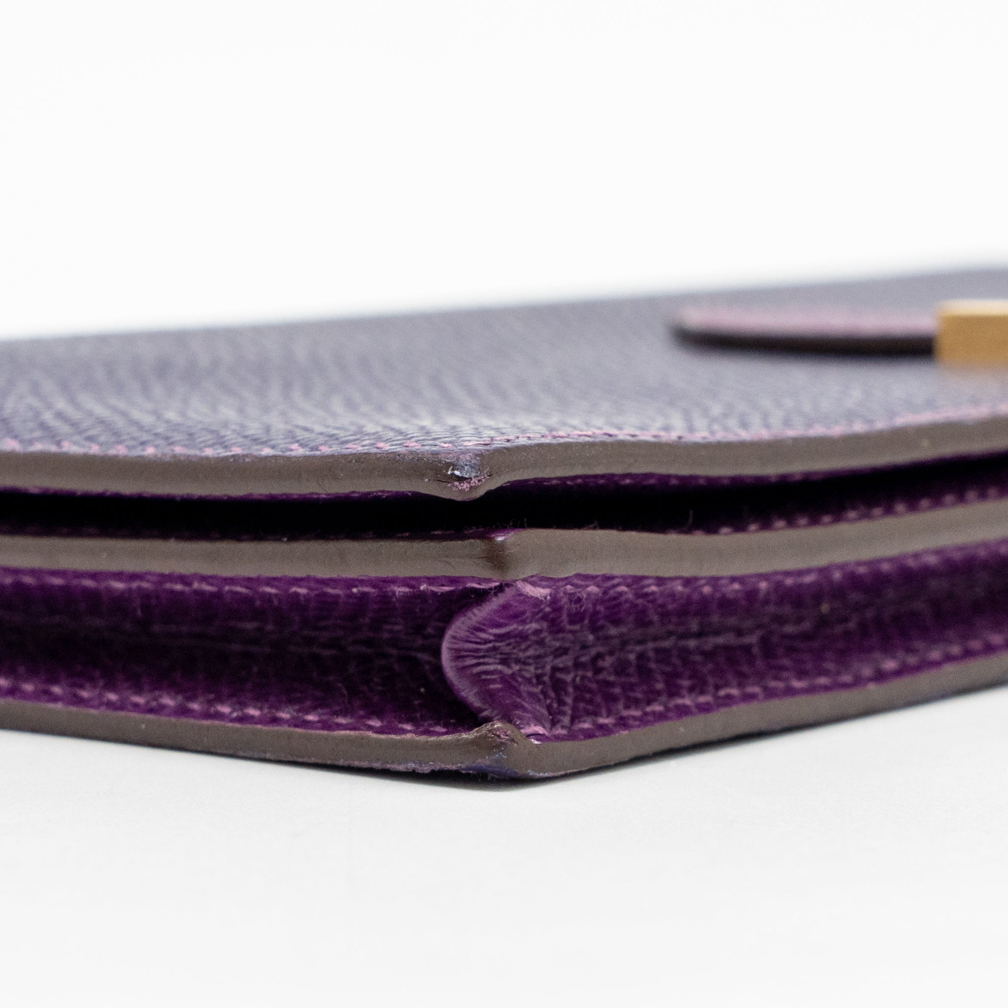 HERMES BEARN WALLET SPECIAL ORDER EPSOM PURPLE/MULTICOLOUR GHW