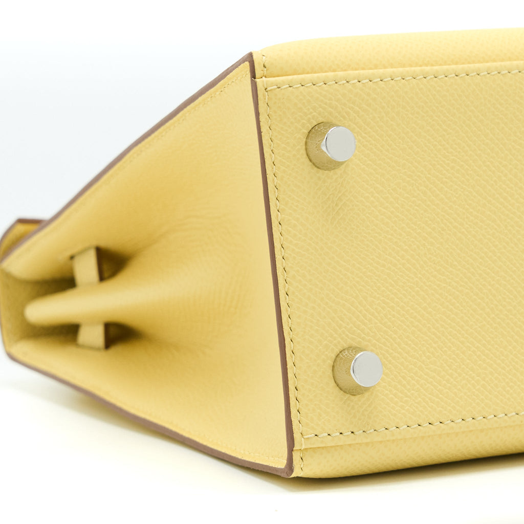 HERMES KELLY 25 EPSOM 1Z JAUNE POUSSIN SHW