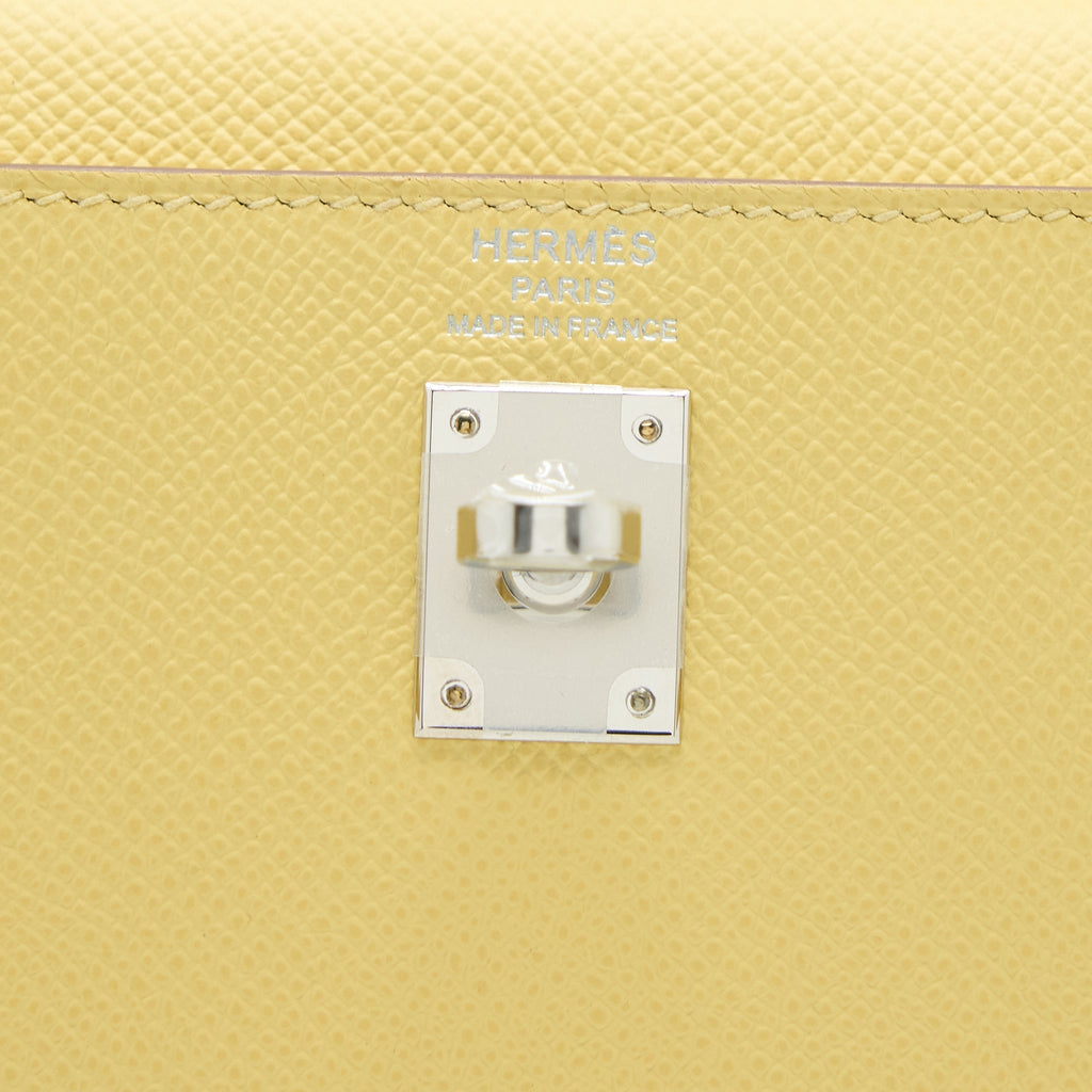 HERMES KELLY 25 EPSOM 1Z JAUNE POUSSIN SHW