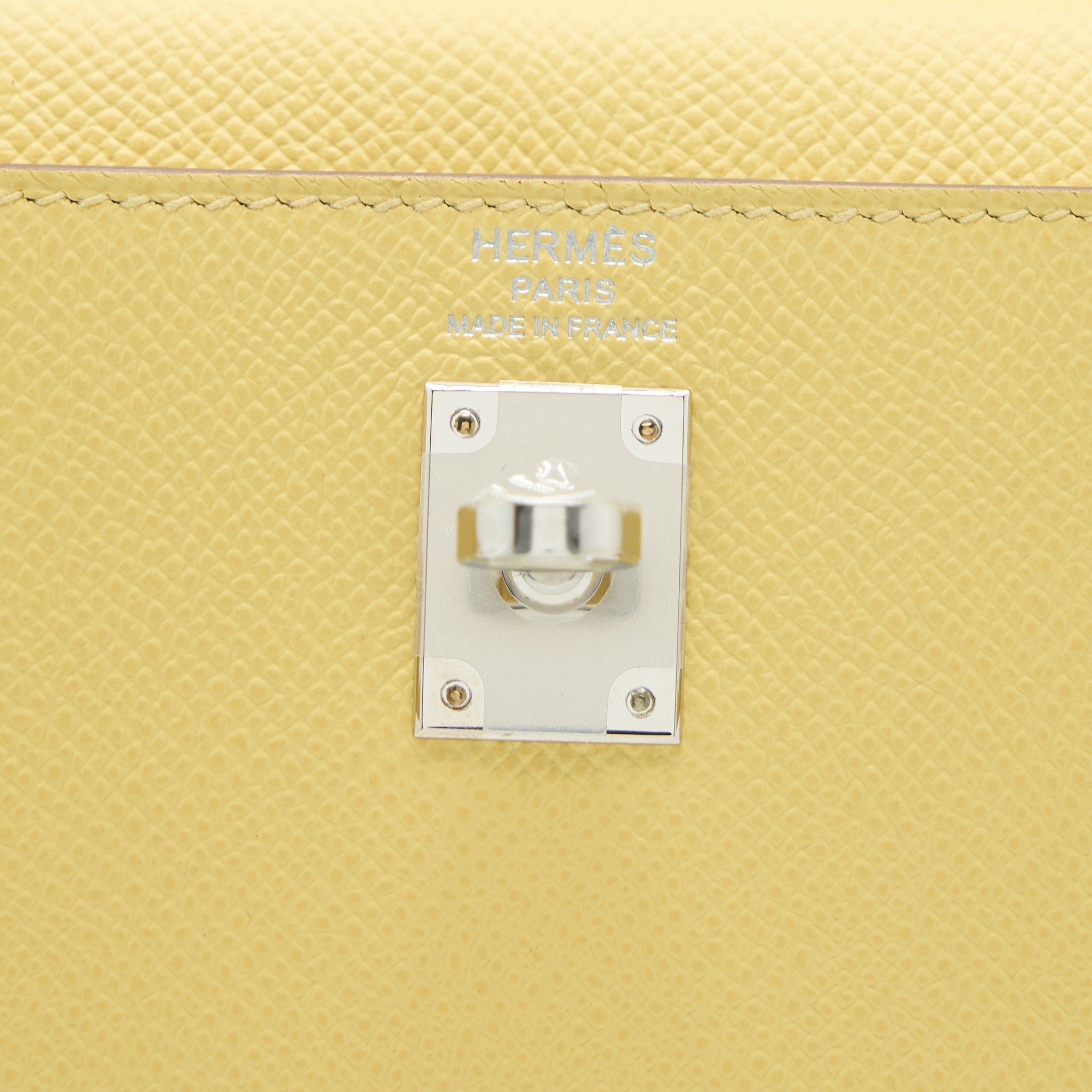 HERMES KELLY 25 EPSOM 1Z JAUNE POUSSIN SHW