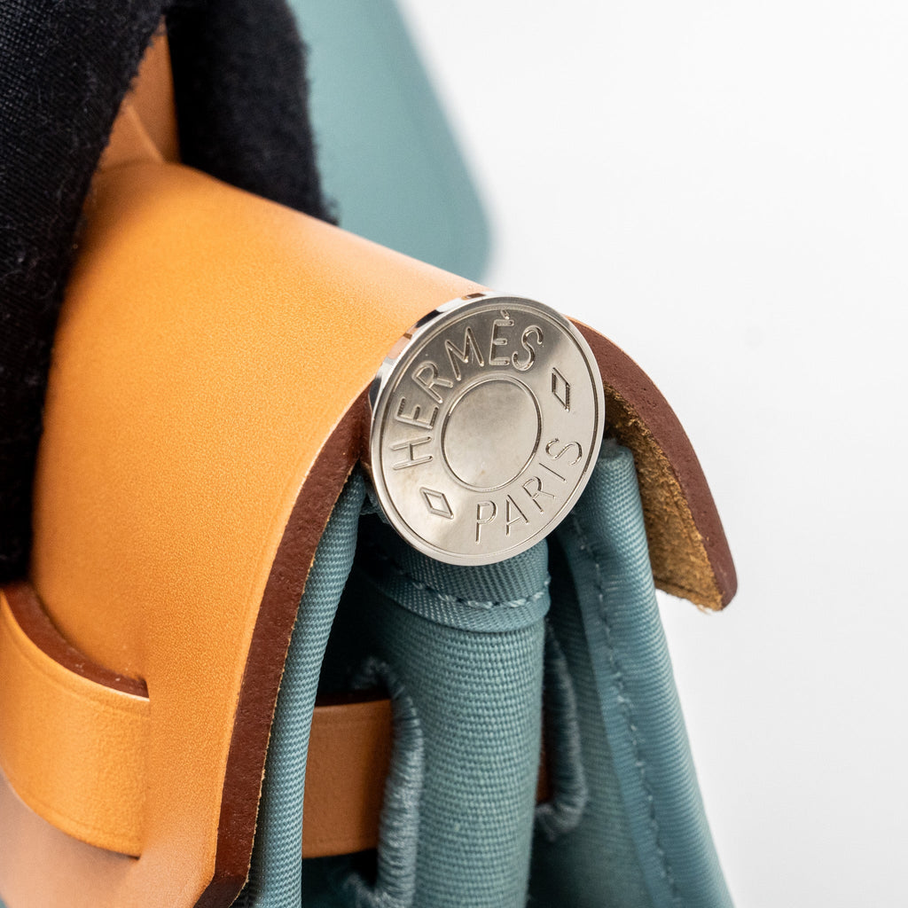 Hermes Herbag 31 Zip Bag light Blue Hunter/Canvas SHW