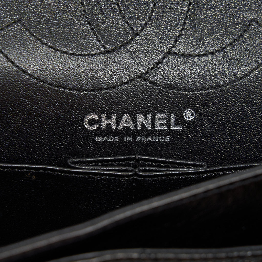 CHANEL 2.55 226 REISSUE DOUBLE FLAP BAG CALFSKIN BLACK SHW