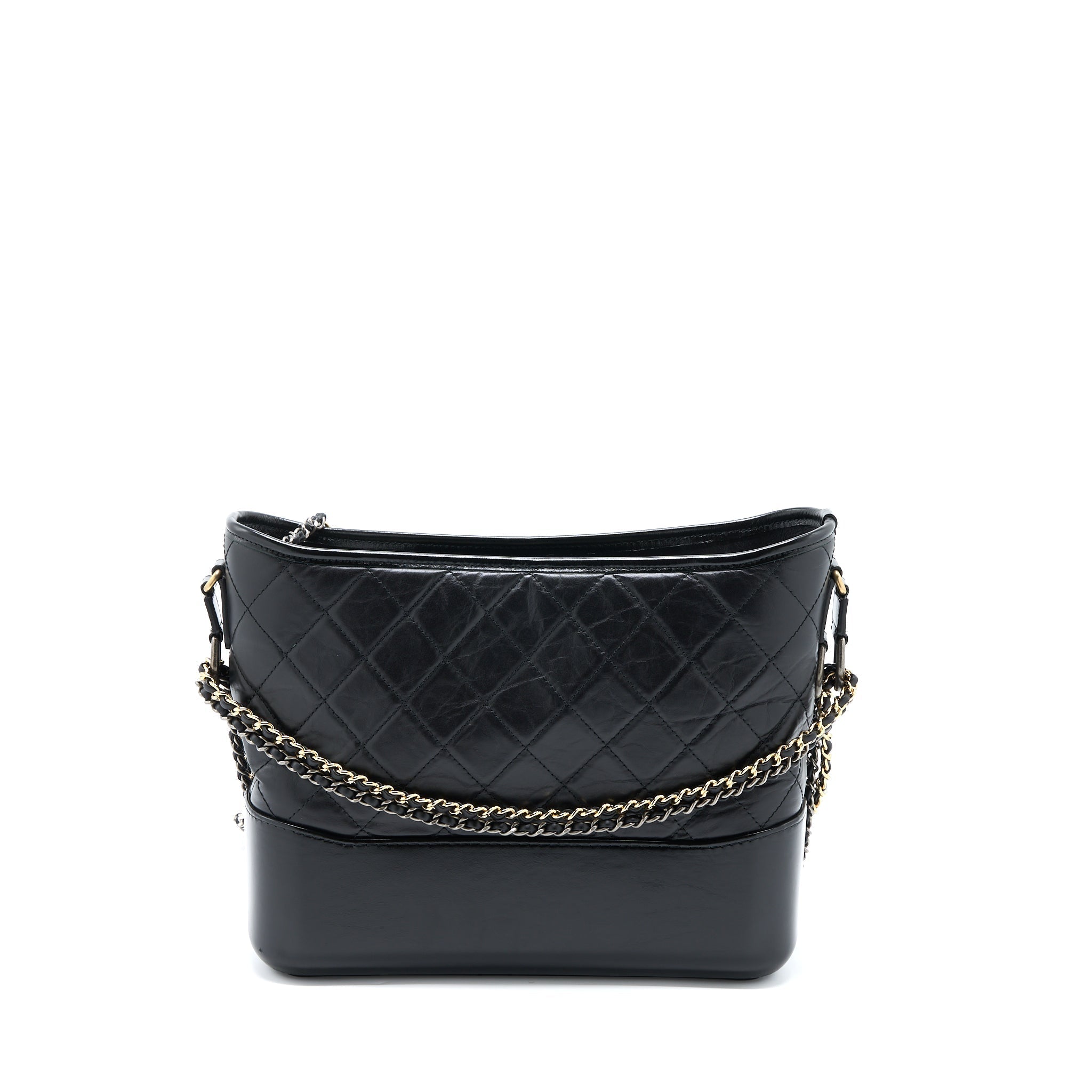 CHANEL LARGE GABRIELLE HOBO BAG AGED CALFSKIN BLACK MULTICOLOUR HARDWARE
