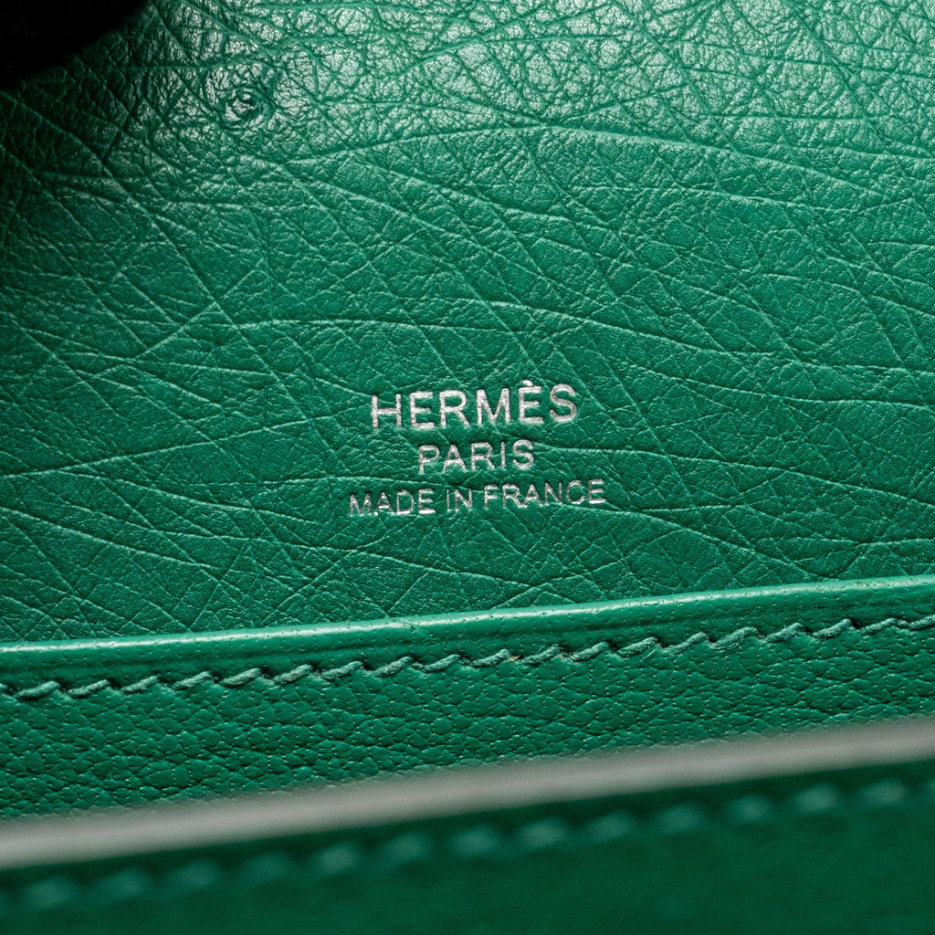 HERMES MINI ROULIS OSTRICH VERT VERTIGO SHW
