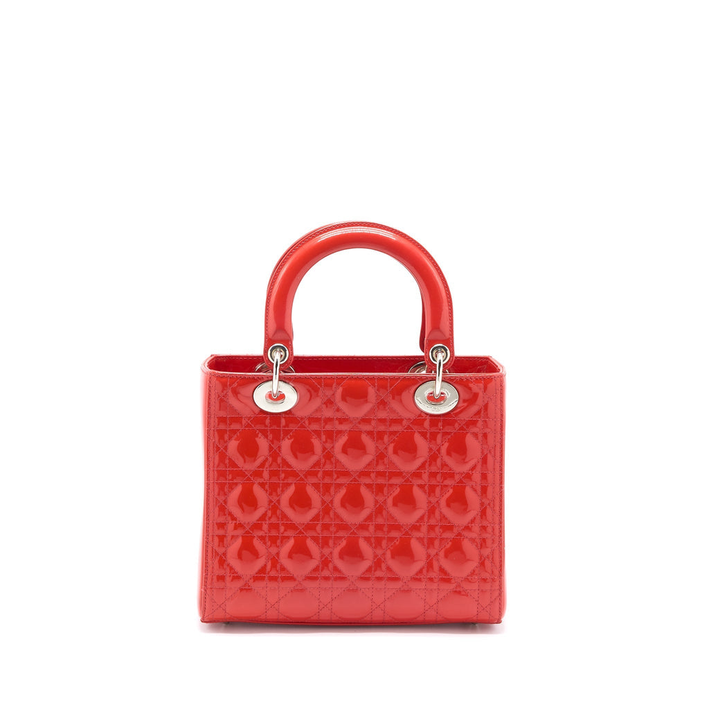 DIOR MEDIUM LADY DIOR PATENT CORAL SHW