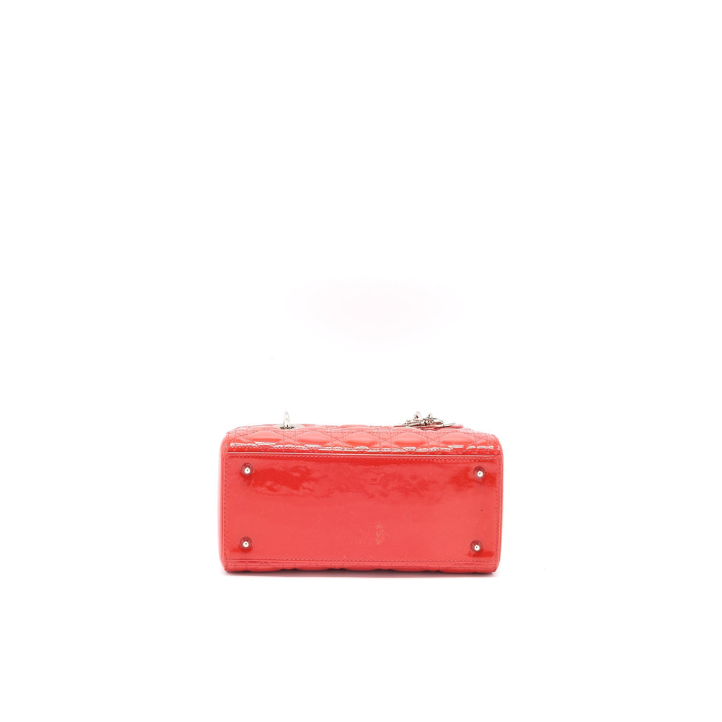 DIOR MEDIUM LADY DIOR PATENT CORAL SHW