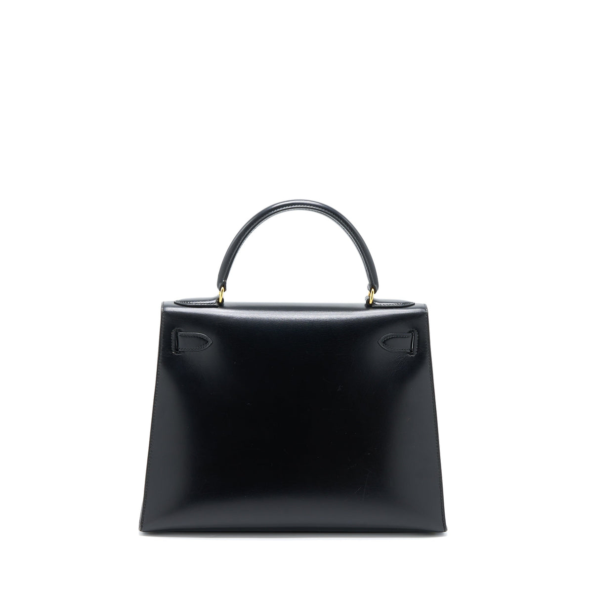 Hermes Vintage Kelly 28 Box Black GHW Stamp Circle R