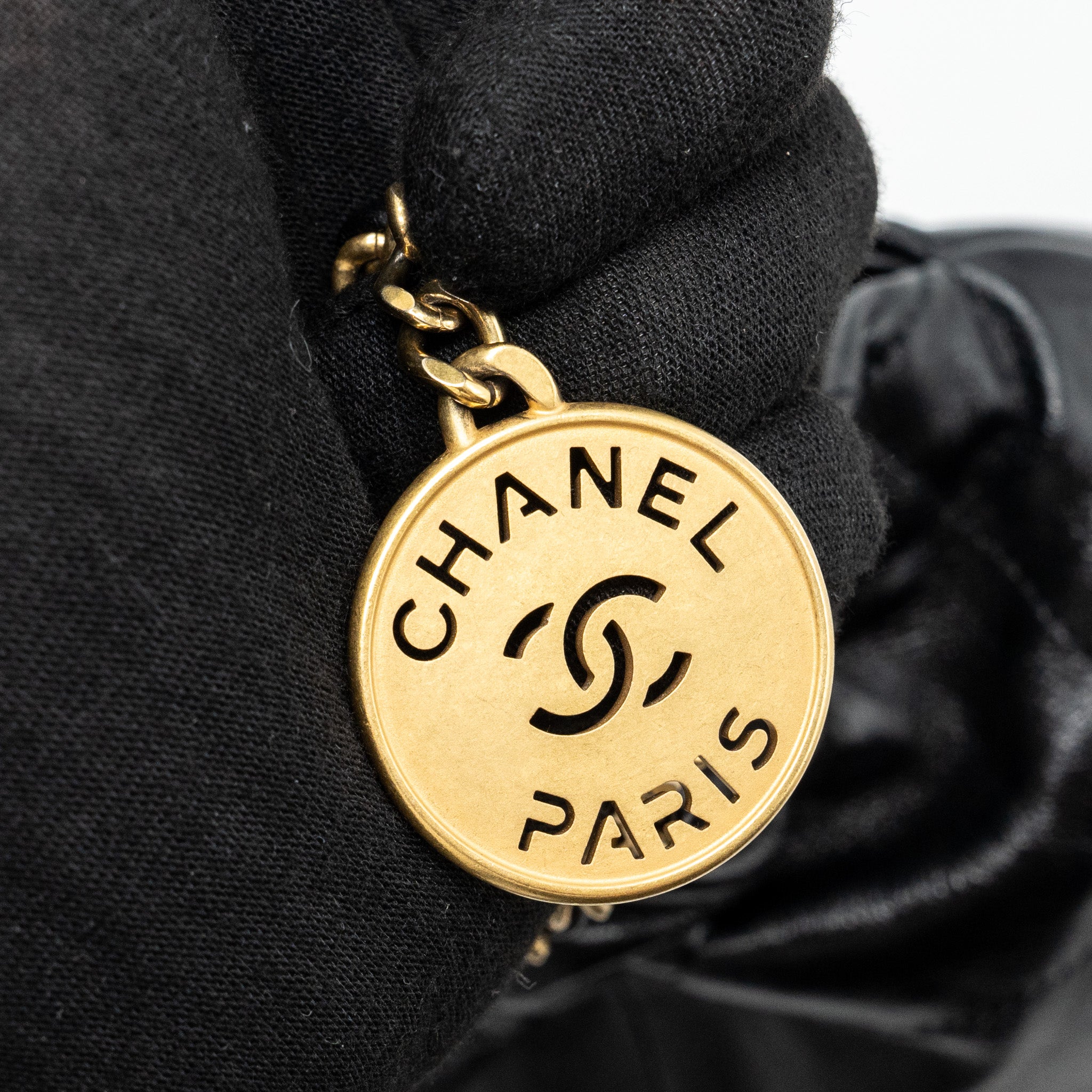 CHANEL 23S MINI 22 BAG WITH PEARL SHINY CALFSKIN GHW (MICROCHIP)